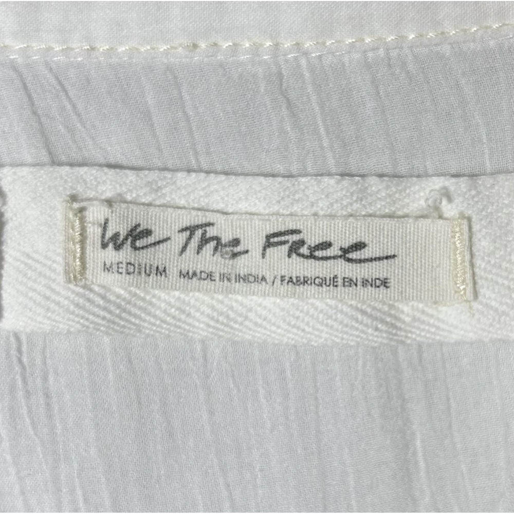 We The Free Float Away Shirt Womens M White Button Up Lightweight Short Sleeve - Picture 2 of 7